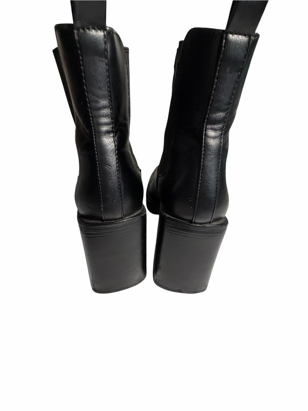 Pull & Bear Women's Black Leather Chelsea Booties Sz 38 (7.5) - Picture 9 of 12